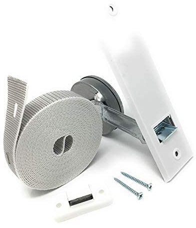 Set Gurtwickler Einlassgurtwickler,Abdeckplatte Weiss, Gurt 23 mm, Gurtführungzweiteilig, Schrauben (Gurtwickler Lochabstand 185, Platte, Gurt, Gurtführung)