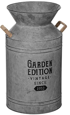 Atmosphera - Pot à Lait - métal et Jute - Gris - H48 cm