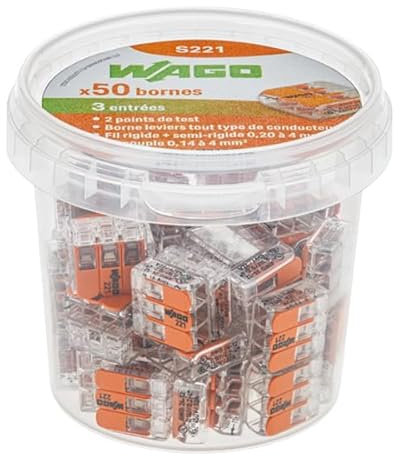 WAGO - Bornes de Connexion Automatique S221 3 entrées par 50