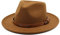 Khaki Klassischer Filz Fedora Hut Breite Krempe Floppy Panama Hut Herbst Winter Jazz Hut mit Nieten Gürtel Schnalle Band und Verstellbarer Kordelzug