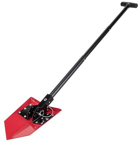 DMOS Delta Shovel - Collapsible Heavy-Duty Steel Folding Shovel for Camping, Overlanding, Survival, Military, Hunting, & Off-Road Use - Racing Red - Regular