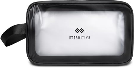 ETERNITIVE - Kulturtasche Herren I Reise Kosmetiktasche Damen I Wasserbeständig Waschtasche mit Griff I Kulturbeutel für Toilettenartikel, Make-up I Kosmetik Organizer Tasche I Farbe: Schwarz