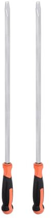 HARFINGTON 2pcs Slotted Screwdriver 12mm Flat Head Impact Demolition Driver with 24 Straight Handle for Industry/Automobile Repair