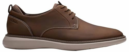 Clarks Brantin Plain - Zapatos de Piel de Cera de Abejas, Talla 9, Piel de Cera de Abeja, 43 EU