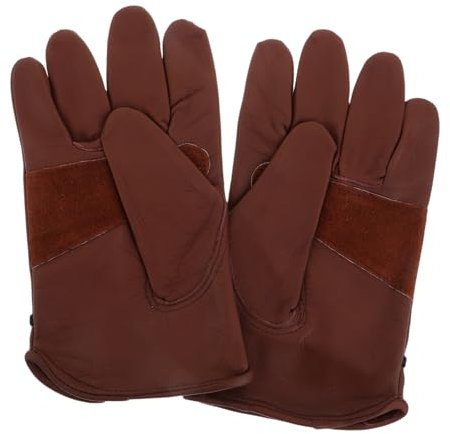 SEWOART 1paire De Barbecue Cuir Chaleur Utilitaires Pour Jardinage La Mécanique Conduite Couleur Brune Polyvalents Pour Camping Bbq Et