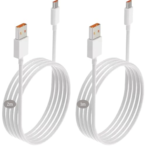 Cable USB C carga rápida 120W a USB [Pack 2m + 1m] 3A tipo C compatible con Iphone, Xiaomi, Samsung, Oppo, Huawei, Google Pixel, Carplay, Play Station, Nintendo Switch y transferencia datos 480Mbps