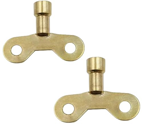 BWESOO 2Pcs Yellow Brass Radiator Bleed Key - Metal Radiator Bleeding Tool for Venting Air & Home Improvement