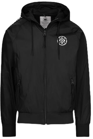 PITBULL - Giacca Uomo Softshell ATHLETIC TAPE, Giacche di Transizione, Softshell Uomo Antivento, Giacche con Cappuccio, Tasche Laterali, Leggera Giacca di Primavera