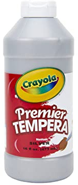 Crayola Premier Tempera Paint For Kids - Silver (16oz), Kids Classroom Supplies, Great For Arts & Crafts, Non Toxic, Easy Squeeze Bottle