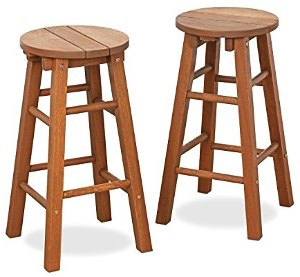 Furinno TIOMAN Outdoor Barstool, Set of 2, Promo Arch Bar Stool, for Patio, Garden, Porch, Natural