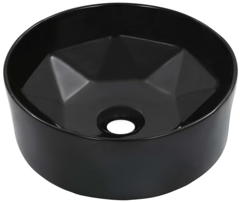 vidaXL Handfat 36x14 cm keramik svart
