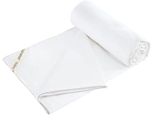 YOUR MOON Luxurious Summer/Spring Lightweight Mulberry Silk Comforter Twin Size,100% Natural Long Strand Silk Fill Duvet Blankets, Luxury Bedding Summer, Noiseless Cotton Shell (White)