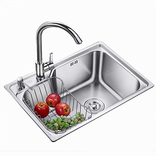 Baignoire Décor Cuisine Salle à Manger Évier Fruits et Verts Lavage Piscine Vaisselle Nettoyage Lavabo Salle de Bain Lavabo Cuisine Cuisine Acier Inoxydable Piscine Double Bol (Argent 62 cm