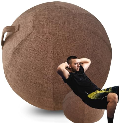 WTZHHK Palla per il Pilates Copertura Applicabile Sedie a Palla per Esercizi Palla da Medica per Fitness Fitball Gravidanza Elegante, Durevole e Confortevole 65cm【Nessuna pallina inclusa】