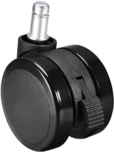 XYWHPGV Swivel Caster Wheels - 2 Inch Pu Twin Wheel Push-in 11mmx22mm Stem Swivel Caster Black with Brake(f379d 2599d 223bc 0e8c9 39886 a22de