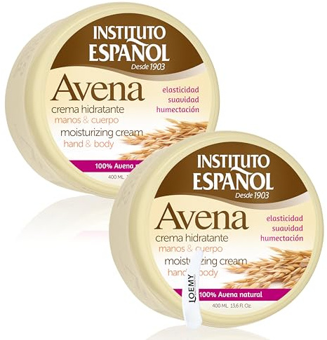 Instituto Español Avena Crema Hidratante Para Cuerpo, Crema Corporal Perfumada Mujer, Hombre, Tratamiento y Elasticidad Para Piel Seca, Agrietada, Ideal Para Toda Familia, Set 800ml