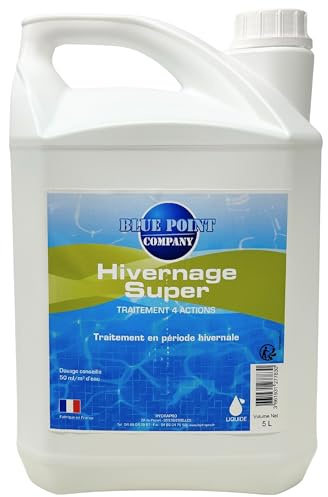 Hivernage Super Piscine, Traitement Anti Algues Vertes │Produit d’Hivernage Non Moussant pour Piscines, Efficace contre Dépôts Calcaires 5L│Empêche le Développement des Algues et les Taches de Rouille