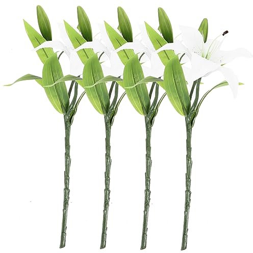 PRETYZOOM Ramo De Lirios Artificiales para Decoración del Hogar Flores De Lirios Artificiales Realistas para Bodas