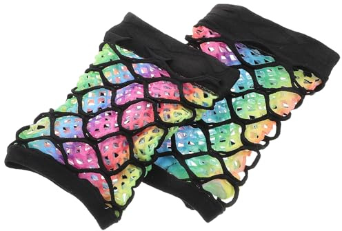 BESPORTBLE 1 par färgglada näthandskar fingerlösa handskar för kvinnor nätarmsärmar nätarmvärmare för kvinnor neontillbehör för kvinnor regnbågsarmvärmare kläder nylon