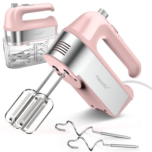 450W Electric Hand Mixer, 5 Speed Handheld Mixer with Scale Cup Storage Case, 5* Stainless Steel Accessories, Turbo Boost, Eject Button, Kitchen Mixer Food Mixer for Baking