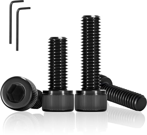 PDKKFF 25 stycken M5 x 40 mm cylinderhuvudskruvar med infällda sexkantsskruvar, svart M3 skruvar och bultar och muttrar och insexbrickor i kolstål, sexkantshuvudskruv för maskiner