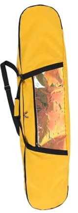 LCQSYE Borsa da snowboard, skate, resistente all'acqua, tracolla regolabile, custodia portatile da viaggio per sci singolo(Yellow)