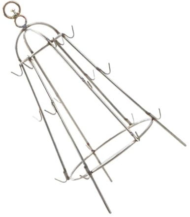 jojofuny Support Suspendu pour Barbecue en Acier Inoxydable Petit Modèle avec Crochets Étagère Antiadhésive Multifonction pour Griller Viandes et Légumes Accessoire Pratique pour