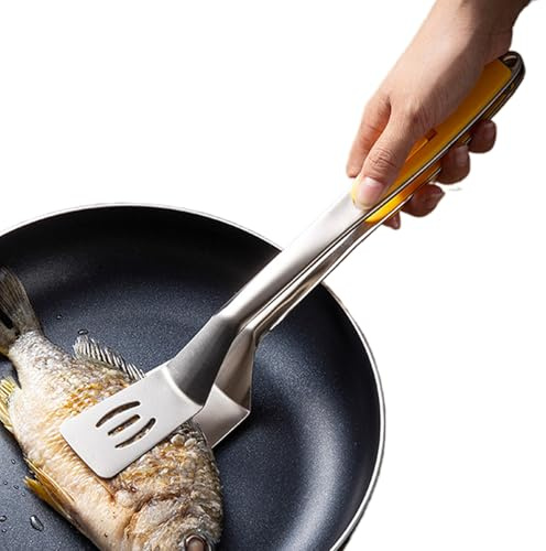 Generisk grilltänger – med halkfritt långt handtag och enhandslås – rostfritt stål grillspade BBQ tänger | För servering av biff kött fisk och för hushåll trädgård camping