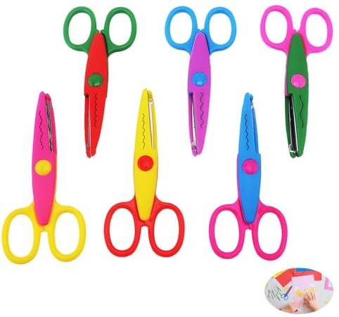 6 PCS Ciseaux de Bricolage Vagues Travaux Manuels Dentelés Découpe Zig Zag Cranteurs et de Bordure Sécurité Pour Artistique