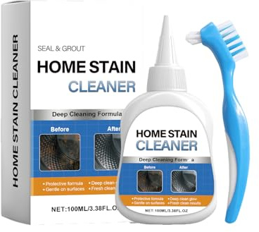 Eliminación De Manchas Domésticas De Gel,Gel Eliminador de Manchas de,Limpiador de Cocina para el Hogar,Gel Removedor con Cepillo Limpiador para Limpiar la Lechada,Refrigerador,Ventanas,Baño, Manchas