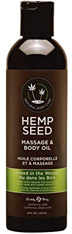 Hemp Seed Massage & Body Oil, Naked in the Woods Scent - 8 fl. oz. - Nourishing, Moisturizing Massage Oil - Hemp Seed, Apricot, Grapeseed & Sweet Almond Oil - Vegan & Cruelty Free