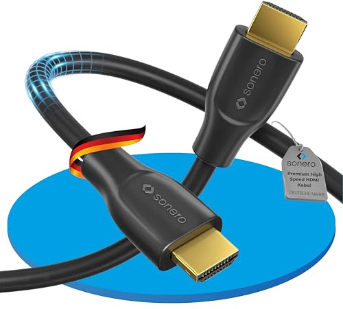 sonero PHC010-010 Premium Certificato cavo HDMI ad alta velocità con Ethernet, Connettori Placcati Oro (4 K UltraHD, 3d Full HD, 18 Gbps Full Band with, HDR High Dynamic Range), Cavo HDMI con spine