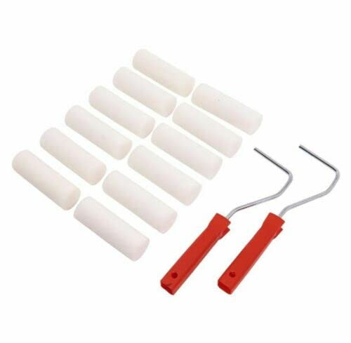 TRTO Wall Door Skirting Radiator Decorating Mini Foam Paint Roller Set Small Easy To Use