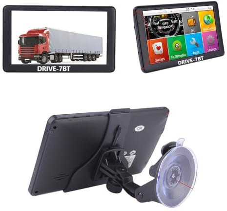 GABITECH 7 Zoll GPS Navigationsgerät Drive 7BT mit Bluetooth Freisprecheinrichtung für PKW LKW Wohnmobil, lebenslange Updates