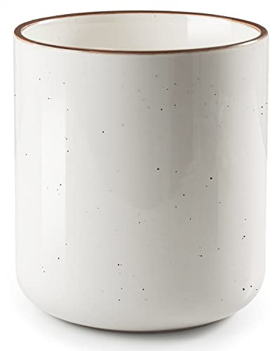 getstar Large Utensil Holder for Kitchen Counter,7.2 Vintage Ceramic Utensils Crocks Utensil Organizer for Spatula Farmhouse Kitchen Decor