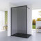Duschabtrennung Duschwand Glas Walk in Dusche graues Glas 120 x 203 cm Echtglas Grauglas 8 mm mit Vollrahmen schwarz matt Duschtrennwand Glaswand Nano Beschichtung 90° Stabilisator