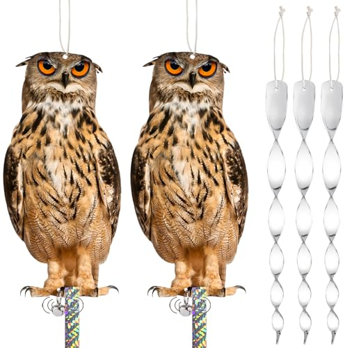 Kungfu Mall Taubenabwehr, Vogelschreck Vogelabwehr Balkon, Taubenschreck, Vogelscheuche Garten Tauben Vertreiben Spatzenabwehr, Vogel Abschreckung Pappe mit Vogelabwehr Band, Vogelabwehrstangen