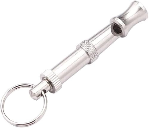 LNYMZD Silver Adjustable Ultrasonic Dog Whistle,Portable Whistle Pet Whistle Supersonic Whistle Dog Whistles for Pet Training，Training and Behavior Aids，Dog Whistles Training and Behavior Aids