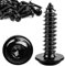 Torx Lot de 60 vis à bois M4 x 18 mm, noires, galvanisées, à tête bombée, auto-taraudeuses, avec rondelle, pour panneaux acoustiques, en acier inoxydable 304, vis à tête plate