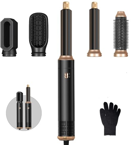 Hair Styler 5 in 1, Magic Hairstyler, 1000W Hair Dryer Brush for Hair Styling, Hot Air Brush for Volumizing, Hair Wrap Dryer Set with Detachable Heads Comb