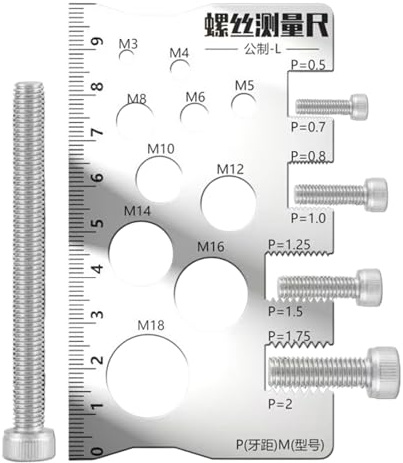 Jauge de filetage de vis | Règle de mesure des boulons en acier inoxydable pour garage, industriel, automobile, ménage, travail du bois, construction, travail du métal
