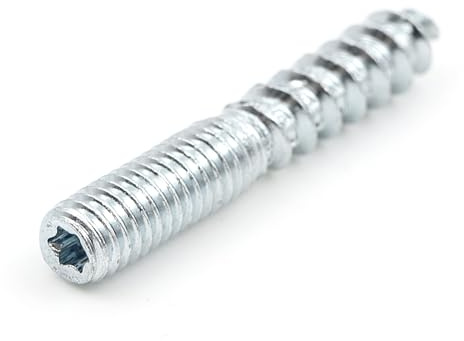 Design61 10x Stockschraube M6 x 40 mm Doppelgewindeschraube Schraubstifte mit Holzgewinde & Metrischem Gewinde TX15 Stahl Verzinkt Verbindungsschraube für Holz Metall Dübelmontage