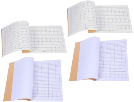MOTHNUR Libro Contabile a Griglia 4 Volumi – Quaderno Registri Entrate e Uscite per Gestione Inventario – Libro Mastro Aziendale per Monitoraggio Spese e Tenuta Contabilità Ufficio