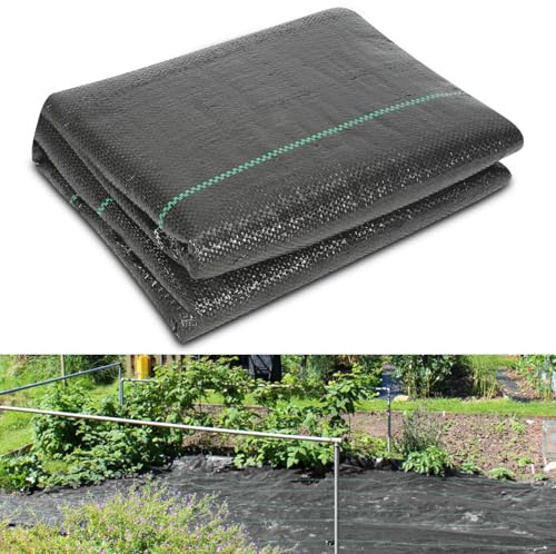 Monucep Toile anti-mauvaises herbes extra forte 1 m x 50 m, 100 g/m² – Protection contre les mauvaises herbes pour grandes surfaces, non-tissé de jardin perméable à l'eau pour jardin, plate-bande
