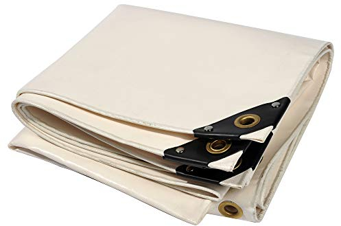 NEMAXX® Bâche Premium Imperméable [300x200cm]–Résistante aux UV [650 g/m²] Bâche de Camion avec Œillets,Bâche en PVC pour Bois,Jardin,Toit & Construction–Bâche de Protection Hivernale–Blanc–6 m²