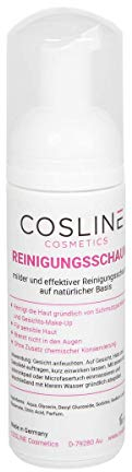 COSLINE Reinigungsschaum, Vegan, Für jeden Hauttyp, Reinigt gründlich, Ohne Zusatz chemischer Konservierung (150 ml)