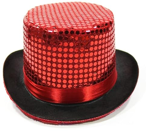 UNFAIRZQ Pailletten-Zylinder Hut Schweinefleisch Kuchen Hut Magier Zylinder Hut Bowler Zylinder Hut Magier Performed Hut Pailletten Zylinder Hüte für Männer