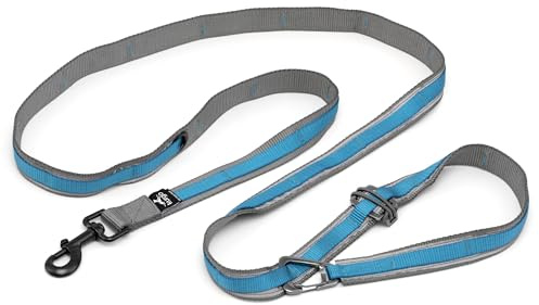 Kurgo 6 in 1 Quantum Leash, Hands Free Leash for Dogs, Running Belt Lead, Crossbody & Waist Belt Style, Reflective, Carabiner Clip, for Training, Hiking, or Jogging, 4 Colors