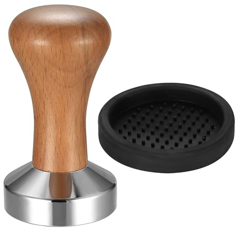 SZJYG Prensador de café de 51 mm, para cafeteras de acero inoxidable, 51 mm, con mango de madera, para cafeteras y amantes del café