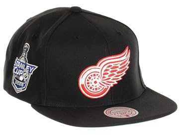 Mitchell & Ness Detroit Red Wings NHL Top Spot Originaler Fit Schwarz Verstellbare Snapback Cap - One-Size